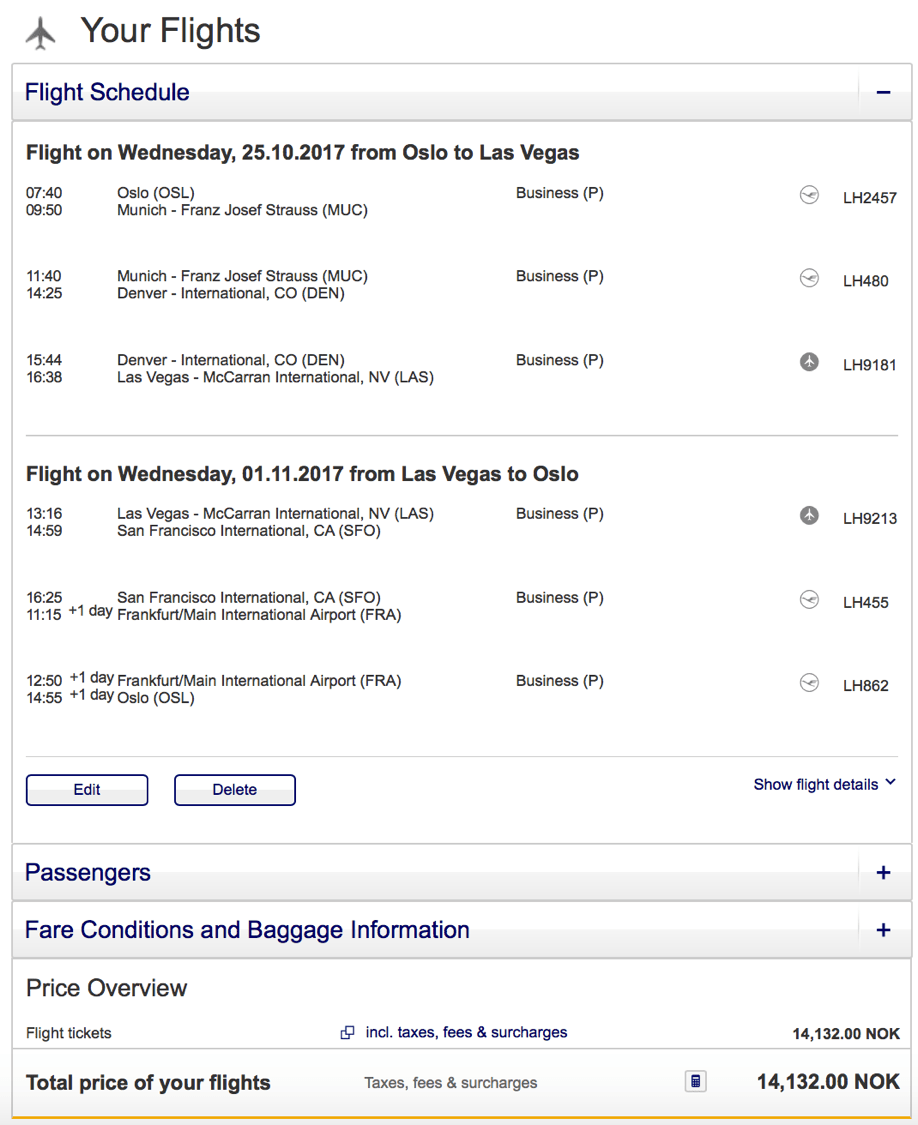 Günstig in der lufthansa business class nach las vegas fliegen
