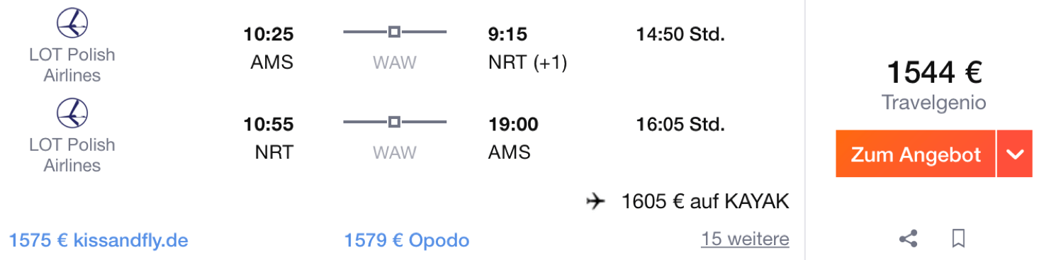 Günstig business class nach tokio fliegen