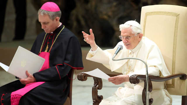 Pope Benedict XVI Attends His Weekly Audience At The Paul VI Hall