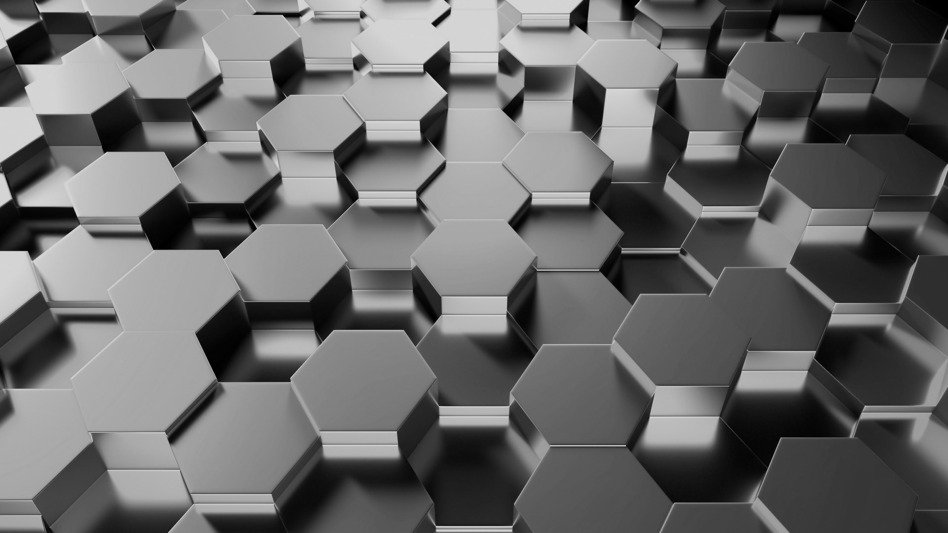 3D metallic hexagonal tiles pattern