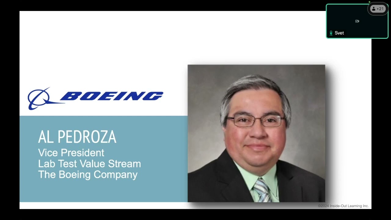 Boeing slide with executive portrait