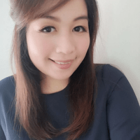 Smiling woman with long brown hair