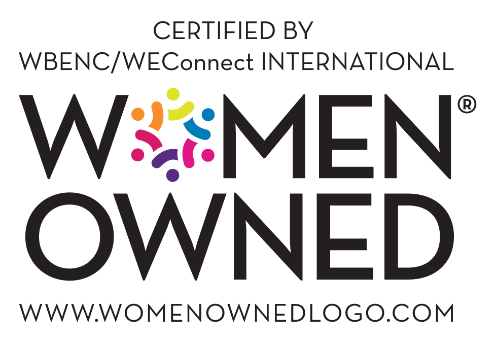 Women-owned business certification logo with colorful icon
