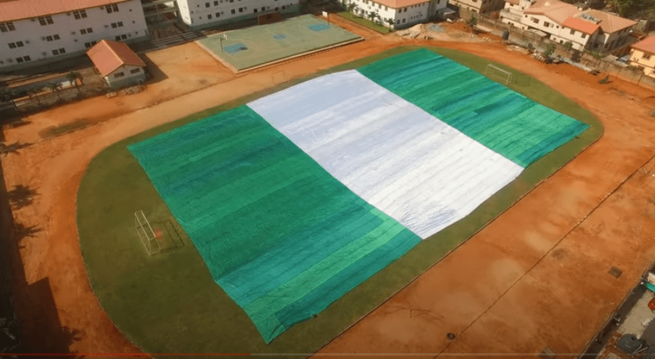 National Flag Designer, Akinkunmi, Unveils World’s Largest Flag In Ibadan (SEE VIDEO)