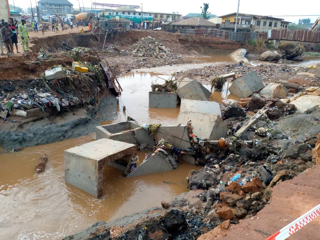 Ibadan Residents Lament As Rain Washes Away Alternative Bridge In Amuloko