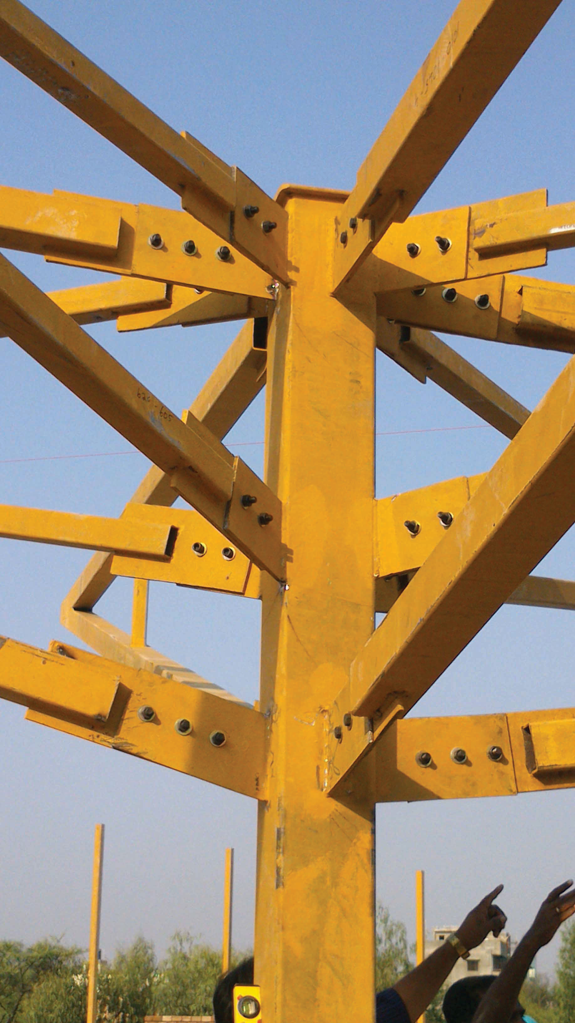 Tree-like branching columns at The Atelier.