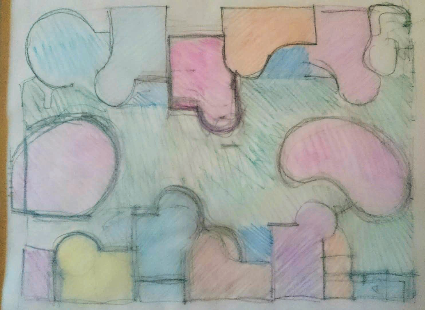 Preliminary Sketch: The distinct diverse functions around a central piazza.