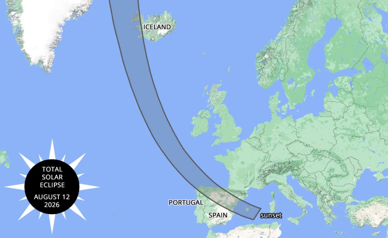 Best Places In Spain To See The 2026 Solar Eclipse 2026 Solar Eclipse Path.webp