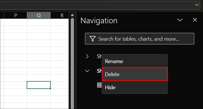 How to delete worksheet in excel