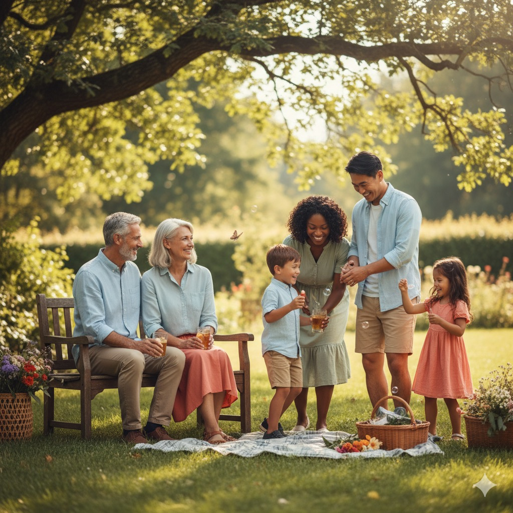 Discover what is final expense insurance and how it brings peace of mind, allowing families like this multi-generational group to enjoy life without financial worry.
