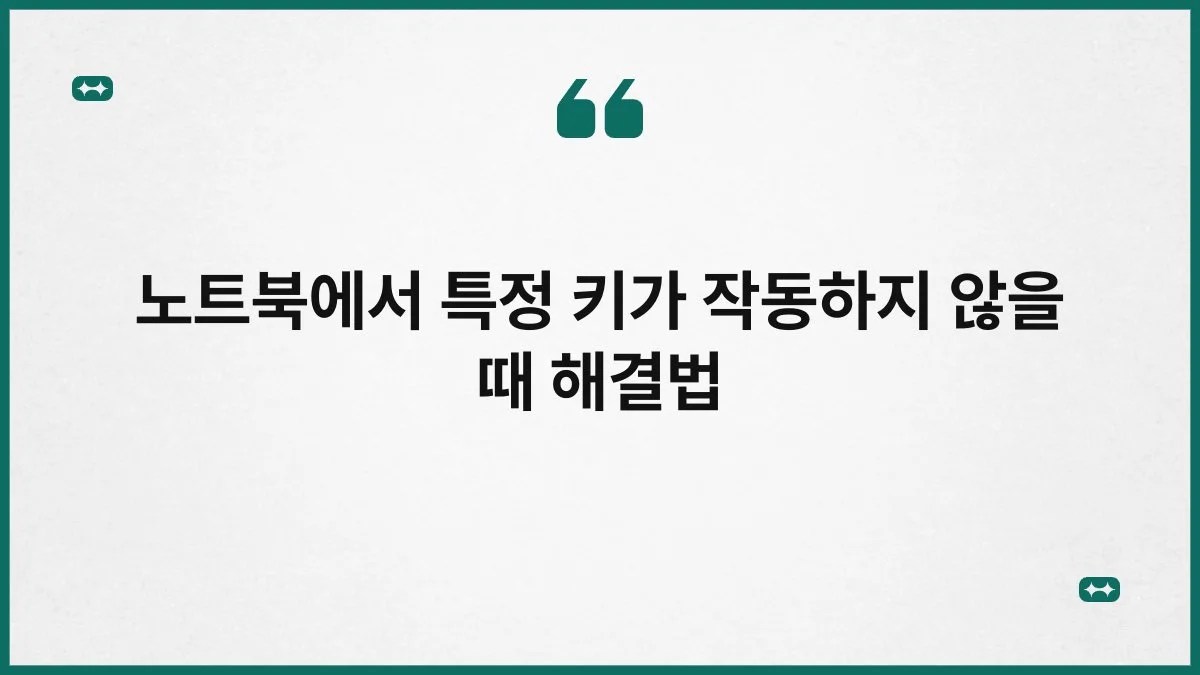 노트북에서 특정 키가 작동하지 않을 때 해결법 6