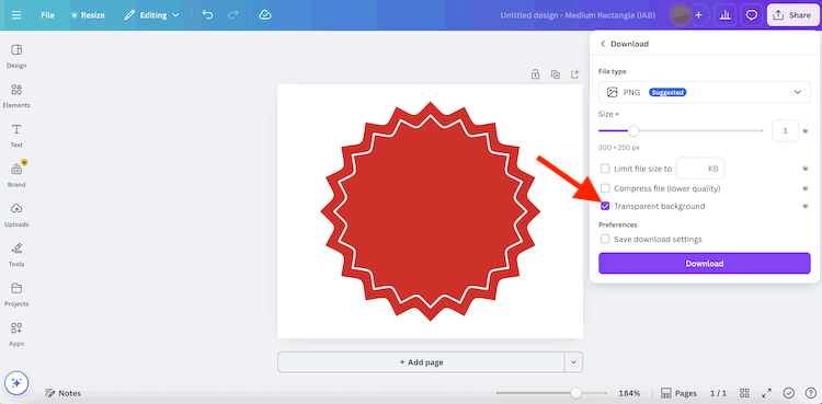 GIF tutorial showing how to add shadow effects in Canva