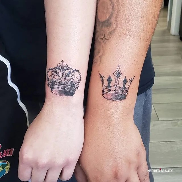 24 King And Queen Tattoos For Couples - Inspired Beauty 640_x_640_jpg