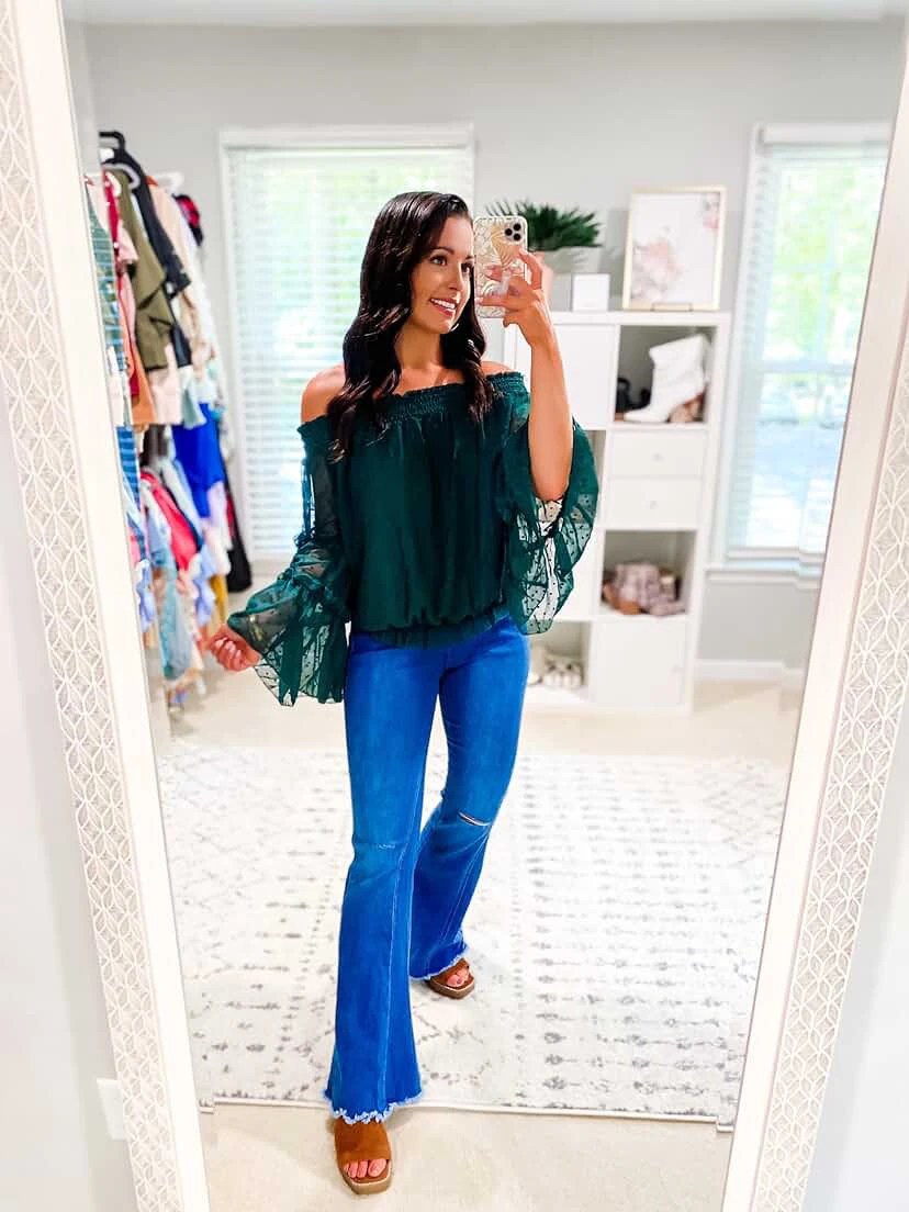 Fall Off The Shoulder Tops Swiss Dot