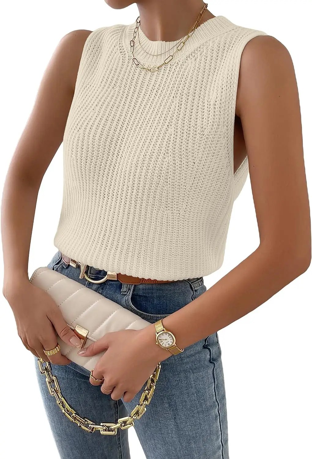 Ribbed Knit Sweater Vest