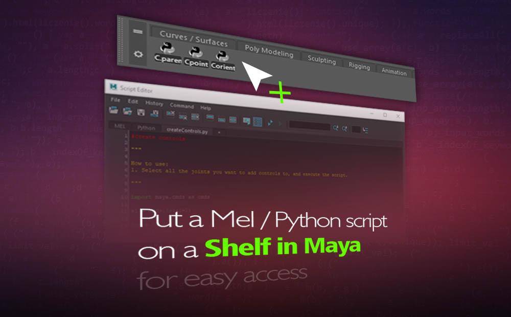 Put a Mel Python script on a Shelf in Maya for easy access