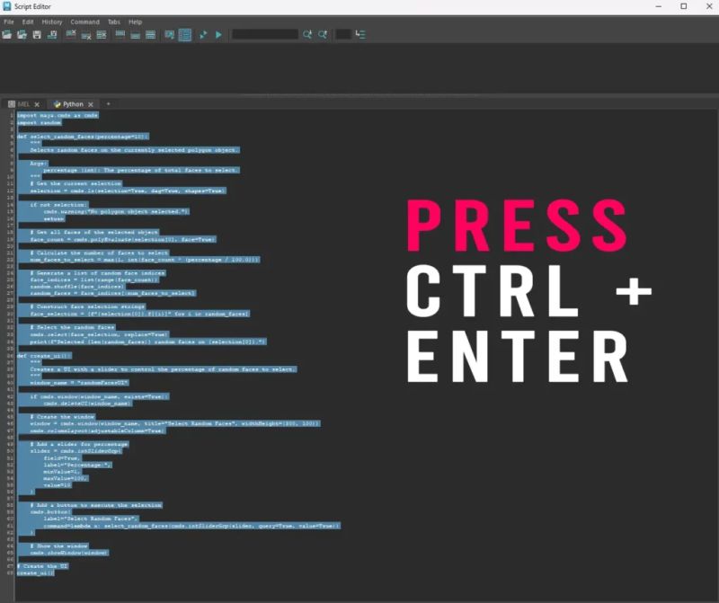 Select Random Faces In Maya With Python Script From Chatgtp - Premium City Picture Gallery - HD