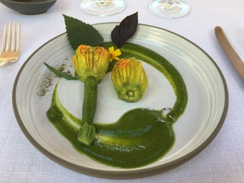 Courgettes-fleurs, la Bastide de Capelongue, Bonnieux
