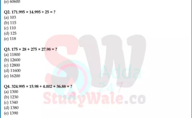 3000+ Simplification And Approximation Questions & Answers PDF - InstaPDF