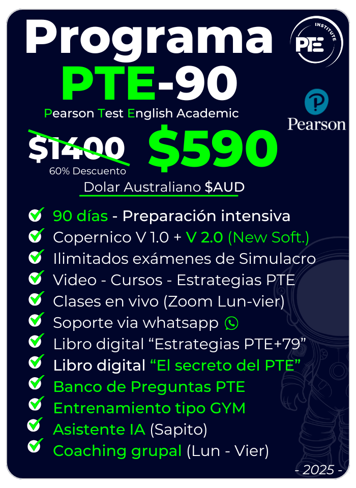 Examen PTE Academic preparacion para migrar a australia