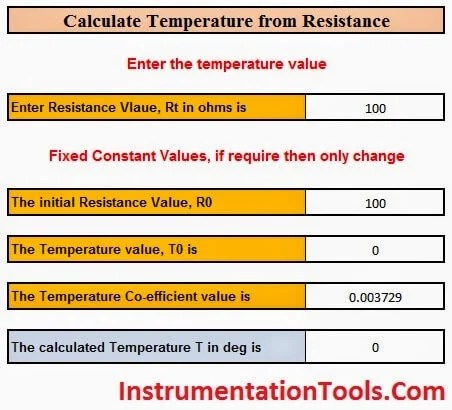Rtd Calculator Calculate Temperature From Resistance
