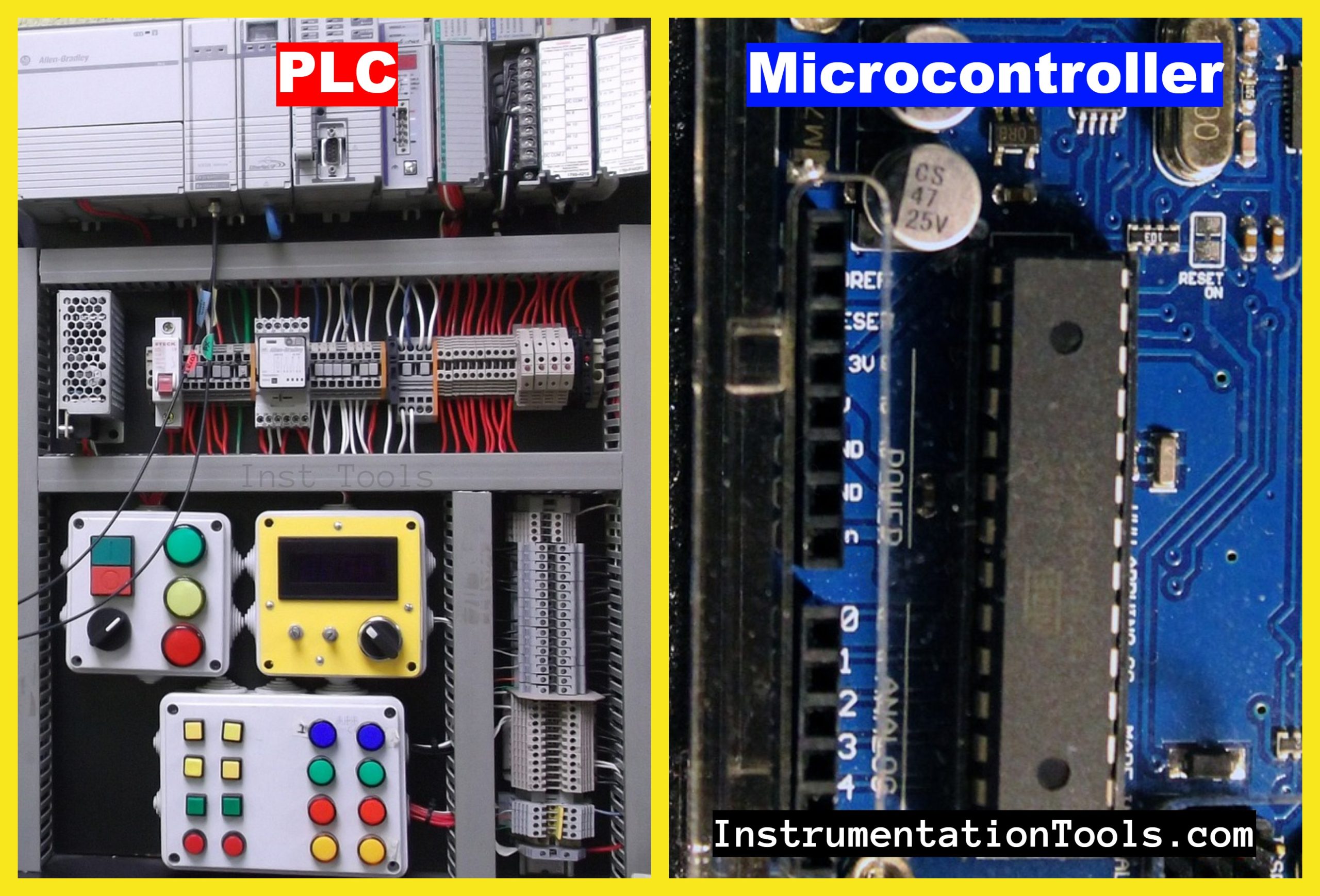 Difference between microcontroller and plc