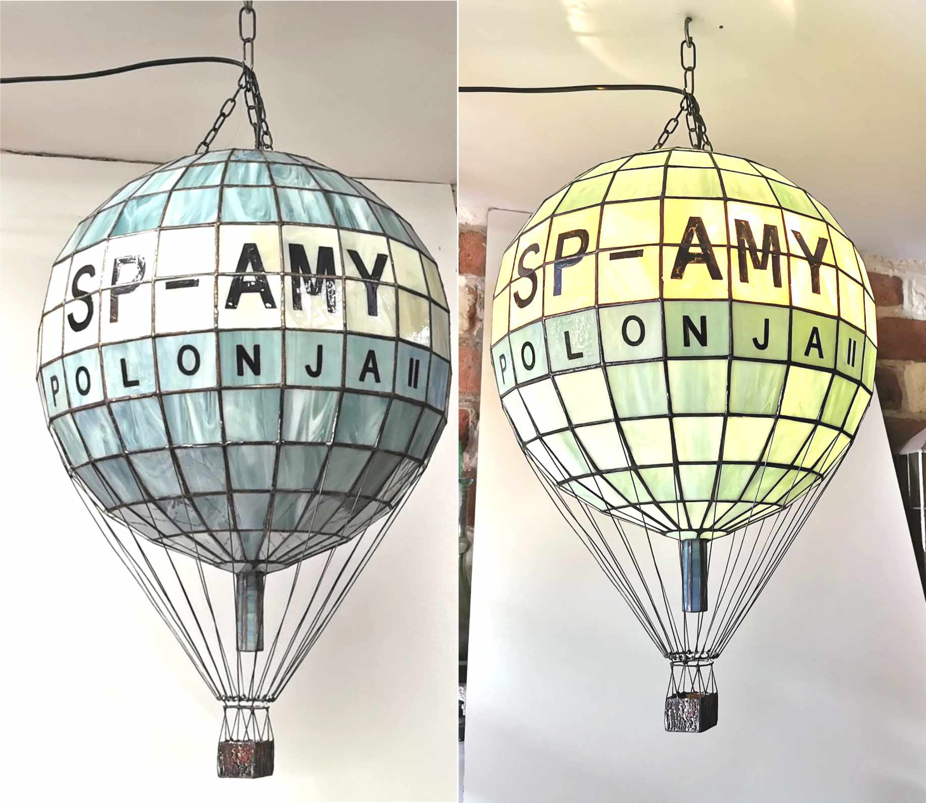 5 58 Witrażowy historyczny balon POLONIA II SP-AMY Zdobywca pucharu G. Bennetta w 1935r