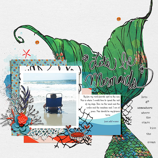 Let's Be Mermaids by Valorie Wibbens Let's Be Mermaids Journal Cards by Valorie Wibbens Sprinkles V43 by Valorie Wibbens Template and Story Starter from Simple Scrapper Premium Membership