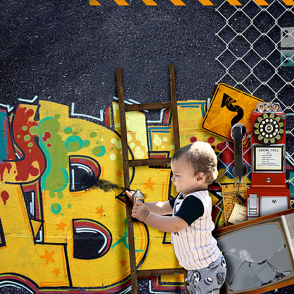 Urban Blight by Paula Kesselring Ladder from Country Love by Etc. by Danyale (retired) Chain link from Kaleidoscope by Etc. by Danyale (retired)