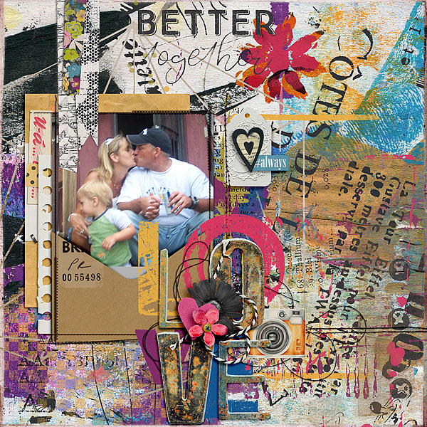 Junque Journal Love Note Collab Bundle by Etc. by Danyale and Studio Basic February 2018 Challenge Template by Tangie Baxter