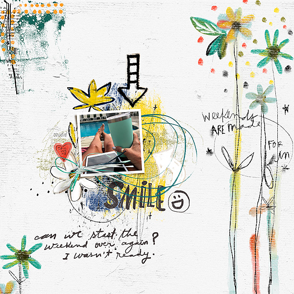 Weekend Stories Papers by Little Butterfly Wings Weekend Stories Elements by Little Butterfly Wings Weekend Stories (words & more) by Little Butterfly Wings Inked Layered Template 01 by Rachel Jefferies