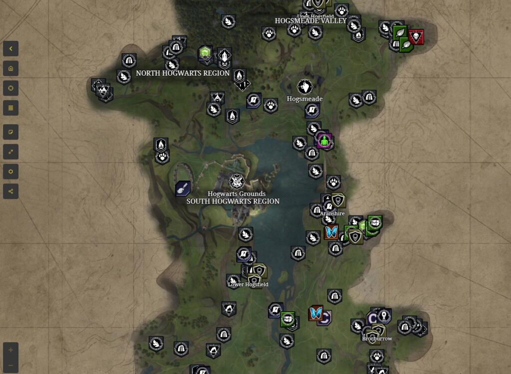 Hogwarts legacy interactive map