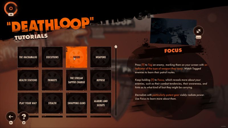 Options Deathloop Interface In Game - Sunset Art Collection - 8K Quality