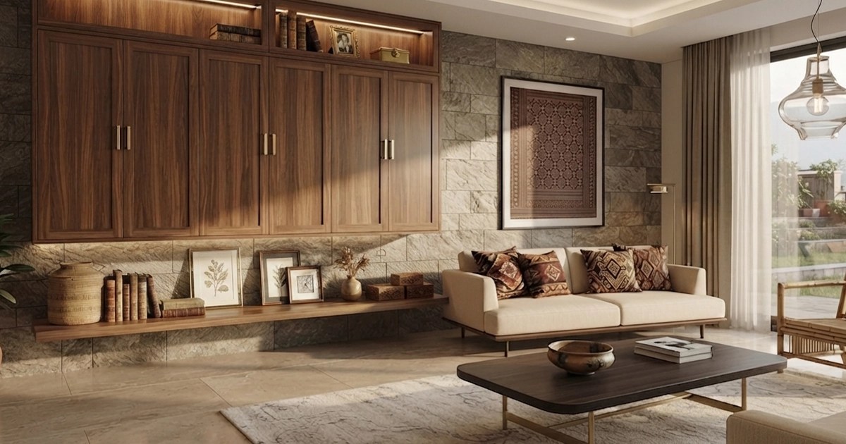 Interior designer reviewing a completed residential project in Kathmandu