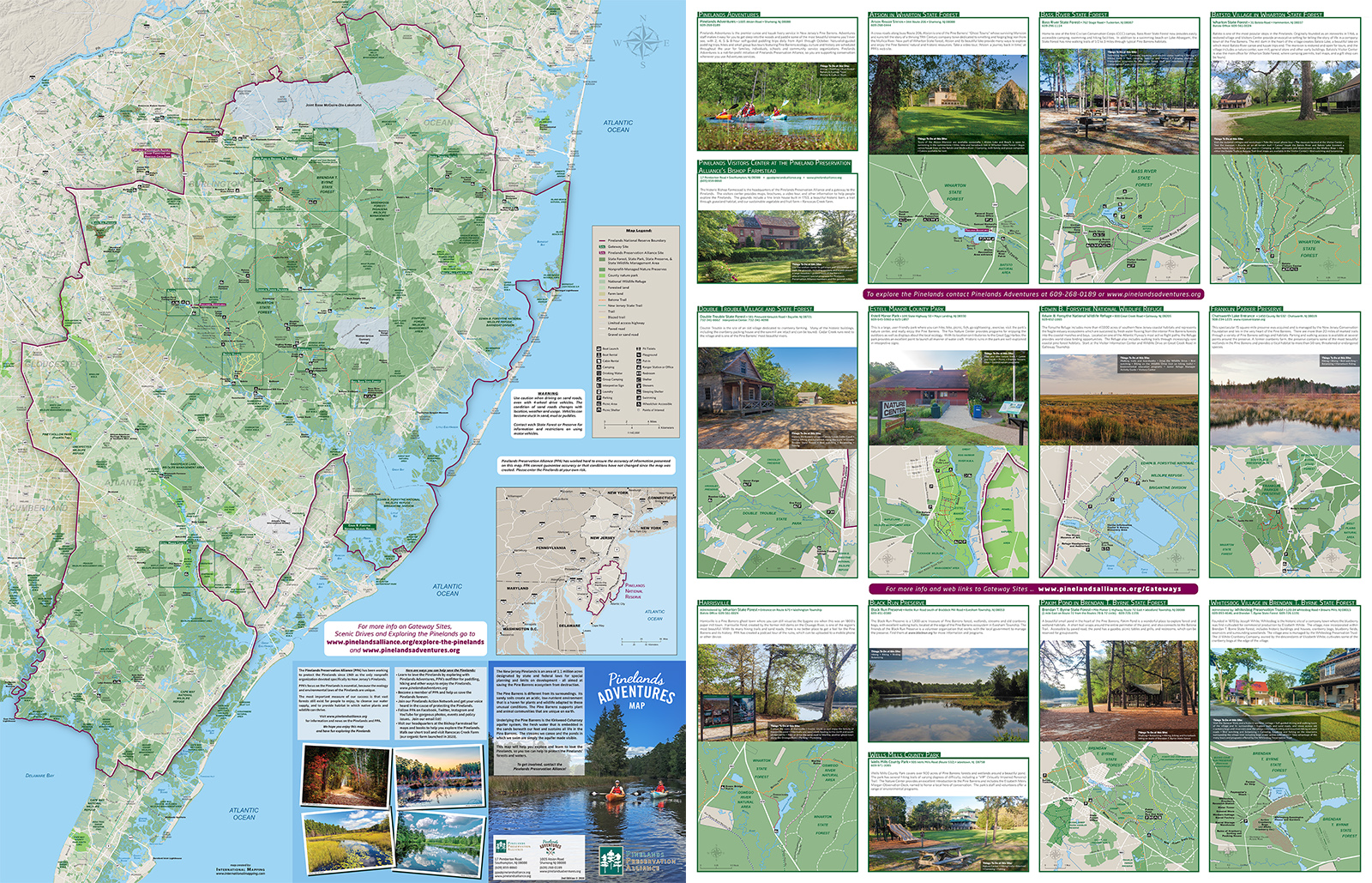 Visitor S Map Of The NJ Pinelands Area Mapping Pinelands2e 