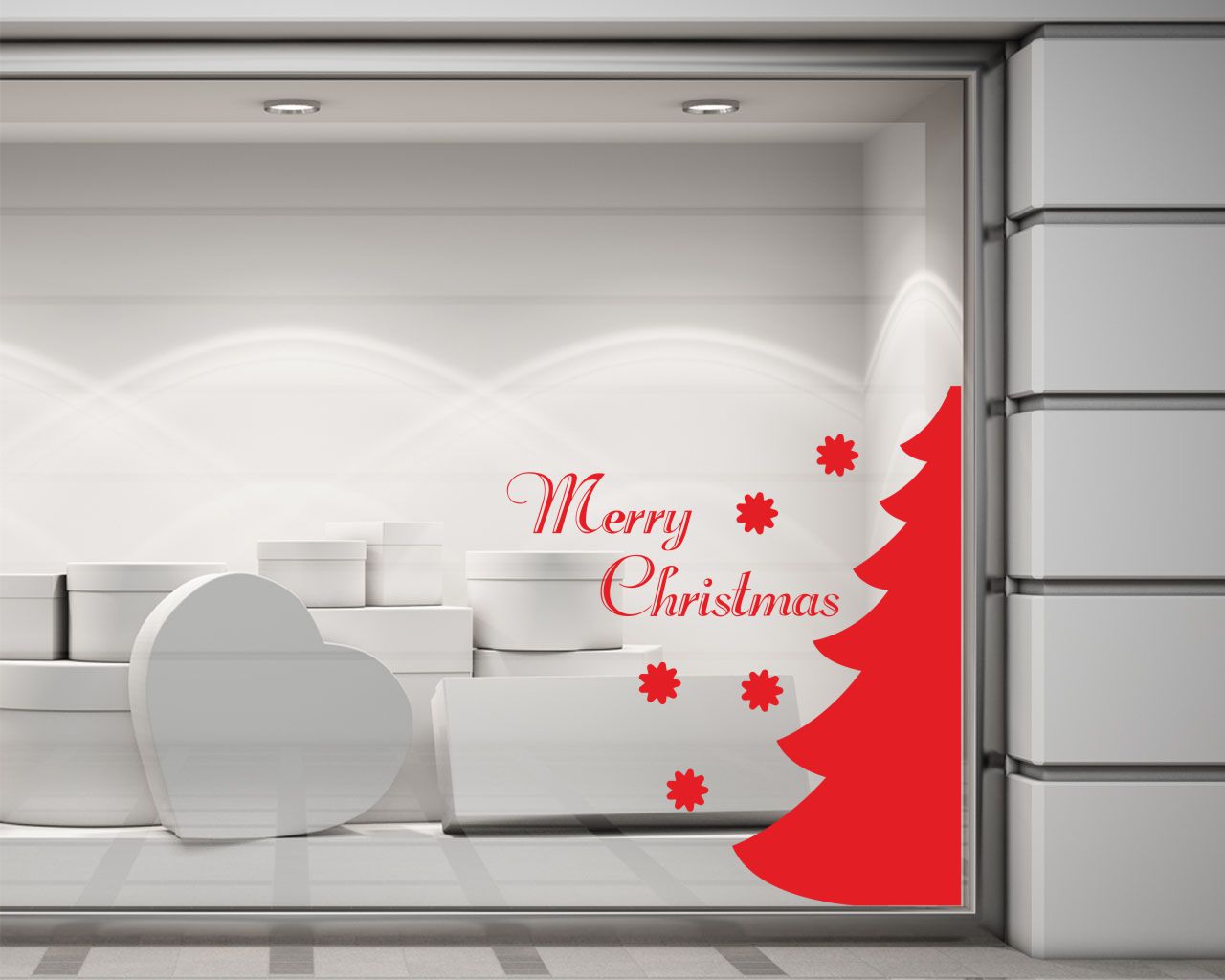 Adesivo per vetrine Natale "MERRY CHRISTMAS" - Vetrofania