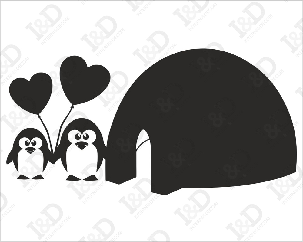 Due cuori…un igloo-Lavagna adesiva