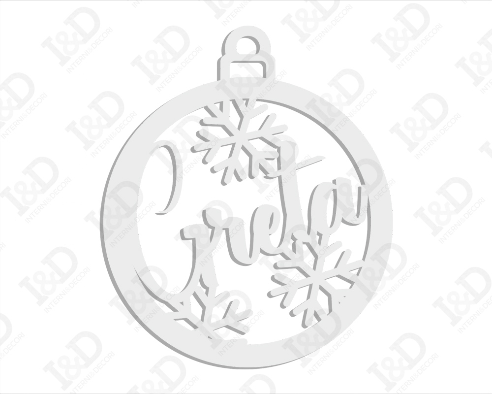 Pallina in plexiglass con nome-fiocchi di neve-decorazione taglio laser
