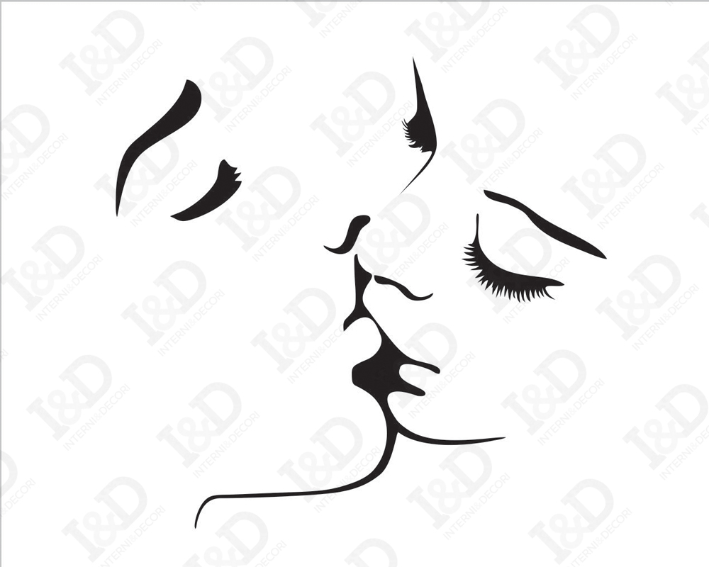 Adesivo da parete amore-un romantico bacio-adesivo murale