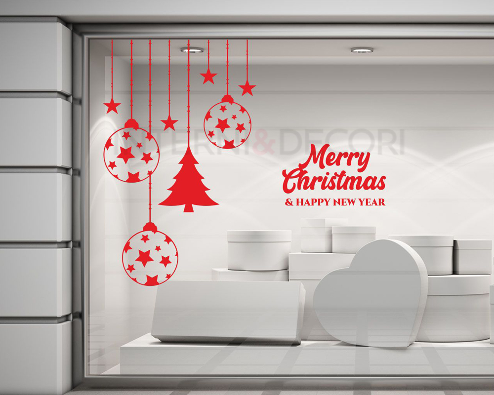 Vetrofania Merry Christmas "FESTONI NATALIZI"
