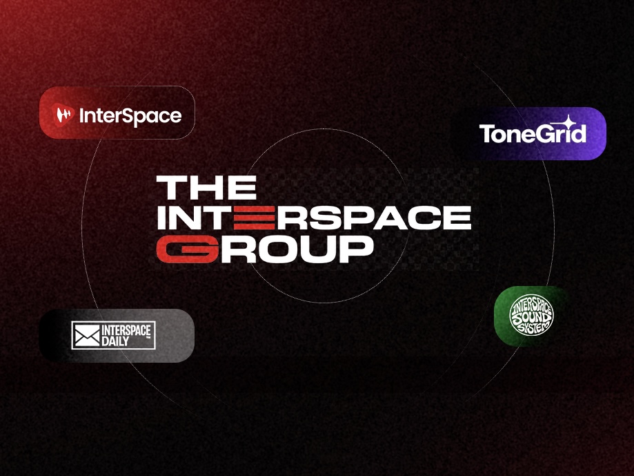 The InterSpace Group brand lockup with InterSpace Distribution, ToneGrid, InterSpace Sound System and InterSpace Daily division logos