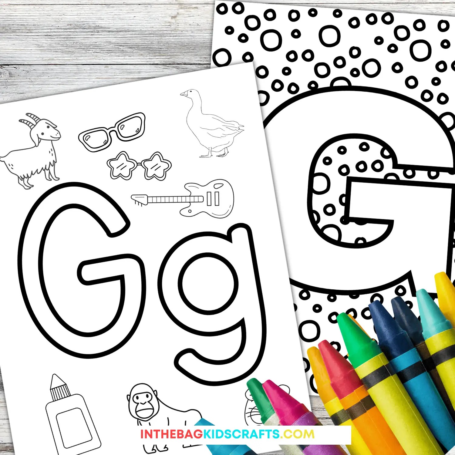 Letter g coloring pages (free) • in the bag kids' crafts