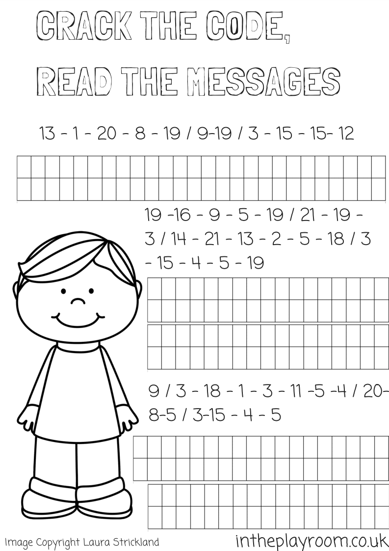 Number codes activity with free printables