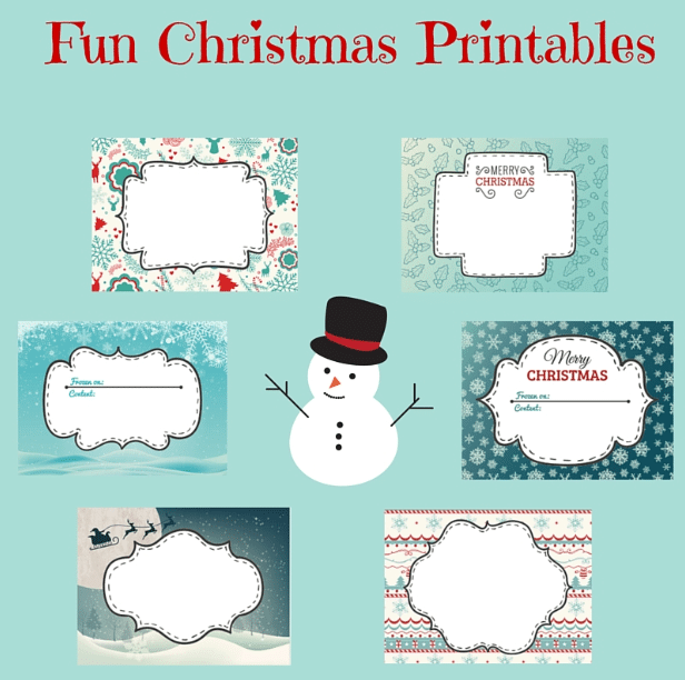 Large printable christmas labels