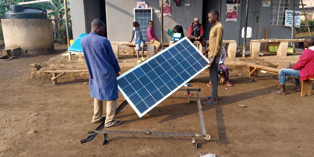 Crew Assembling Solar Array