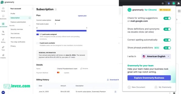 Grammarly Writing Assistant