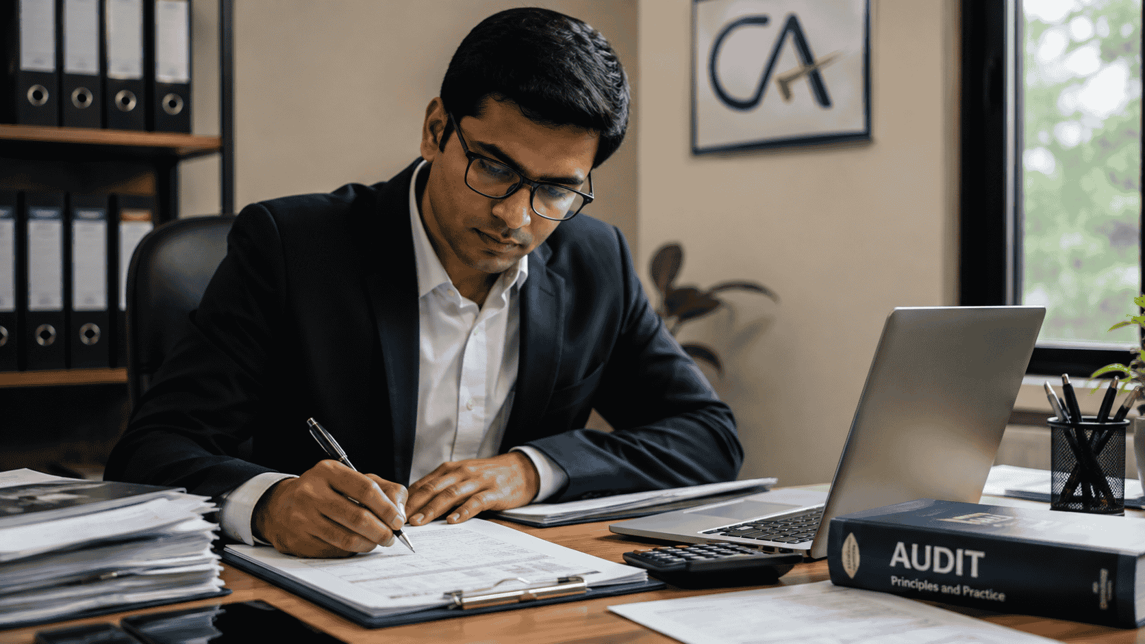 Chartered Accountant performing physical inventory verification under SA 501 using audit documents and a checklist.