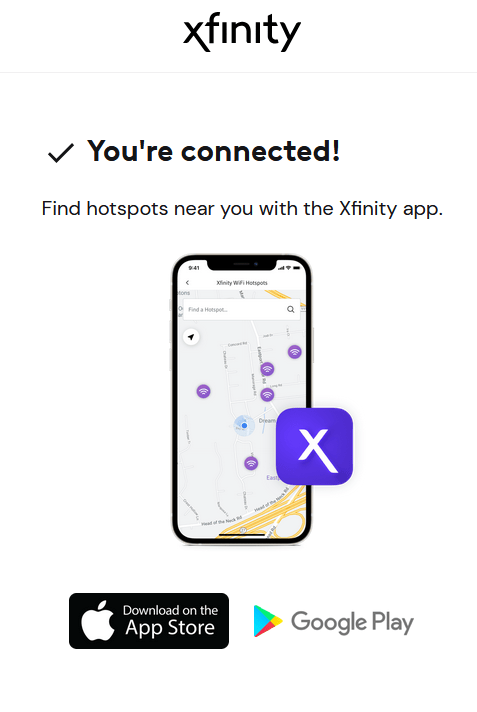 successfully connected to Xfinity access point