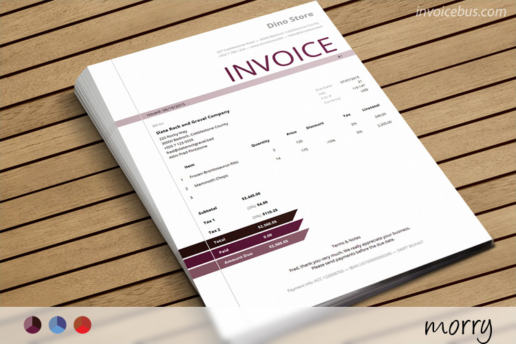 Html Invoice Template Morry
