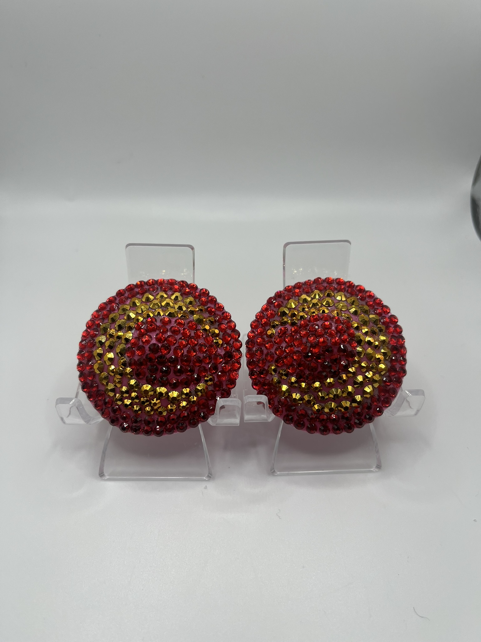 Red and Gold Cresent Moon Pasties